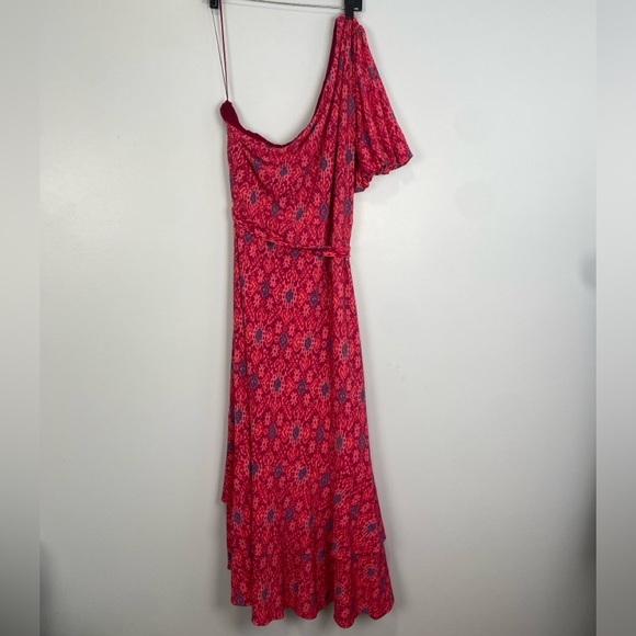 Ralph Lauren Pink Fuchsia Geo-Print Jersey One-Shoulder Dress Womens Sz 20W - Picture 11 of 13